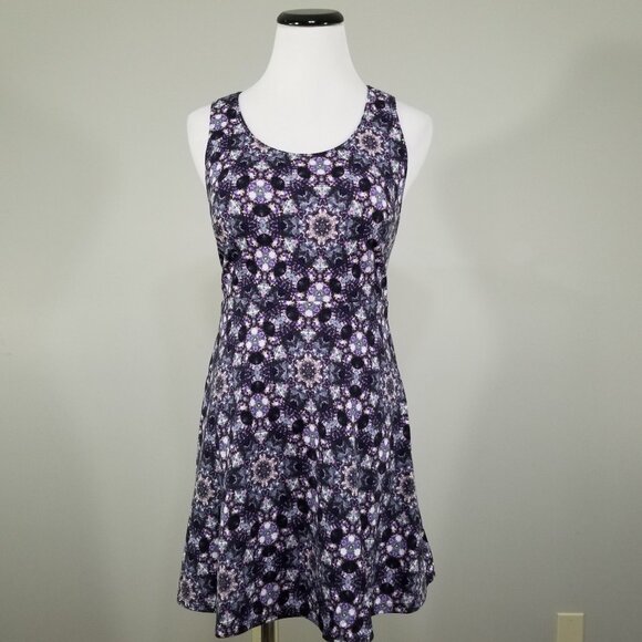 BCBGeneration Y2K Mini Dress XS Sleeveless Knit Cutout Blue Fog Kaleidoscope - Picture 6 of 12